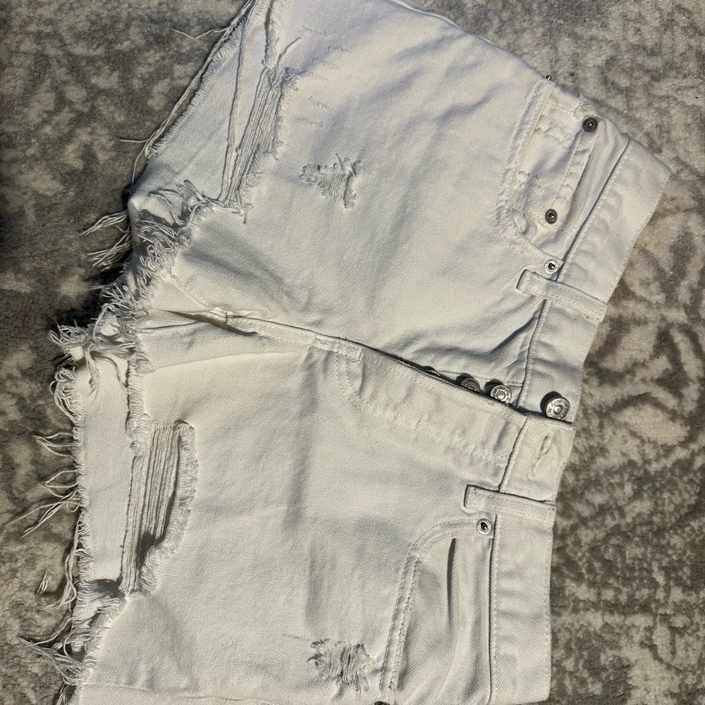 We The Free White Distressed Jean Shorts